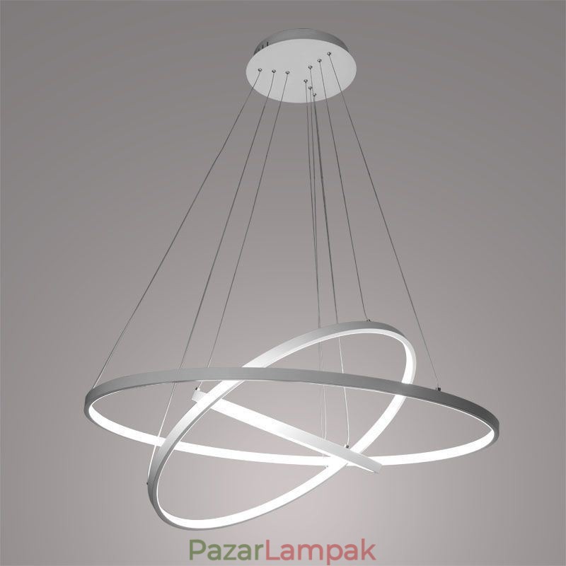 Modern függőlámpa alumínium fekete 3 gyűrűs függőlámpa