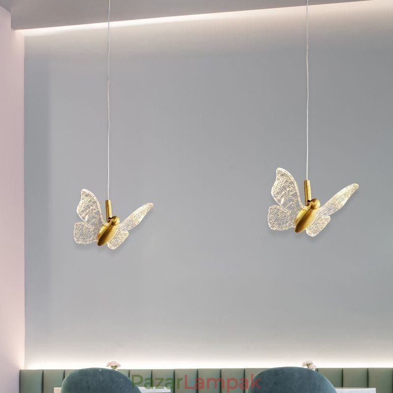 Függeszték Akril pillangós mennyezeti lámpatest