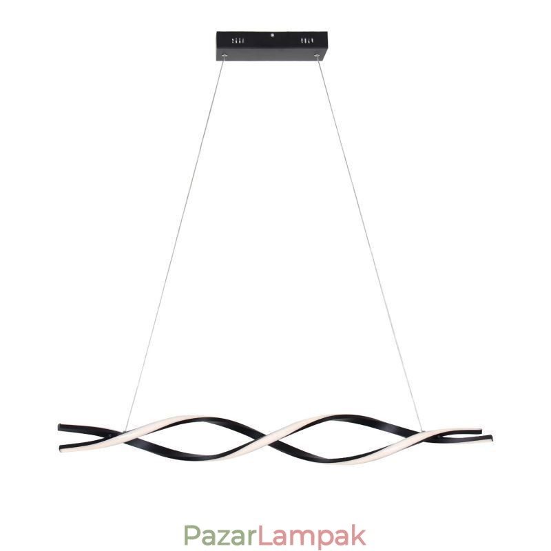 Modern függő világítás, fekete hullám alakú függő lámpák
