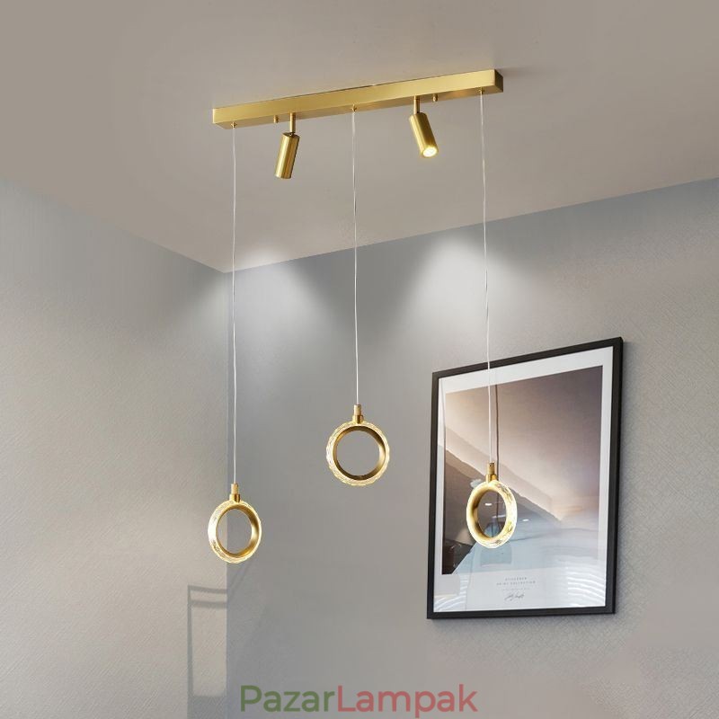 Függeszték Akril gyűrűs lámpatest spotlámpával