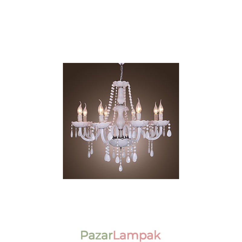 Rusztikus Lodge Crystal galvanizált kristálycsillár