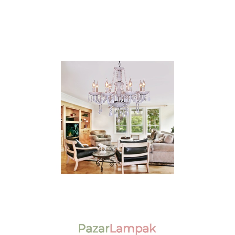 Rusztikus Lodge Crystal galvanizált kristálycsillár