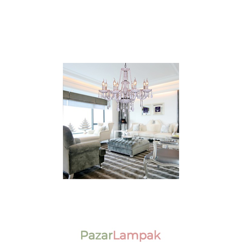 Rusztikus Lodge Crystal galvanizált kristálycsillár