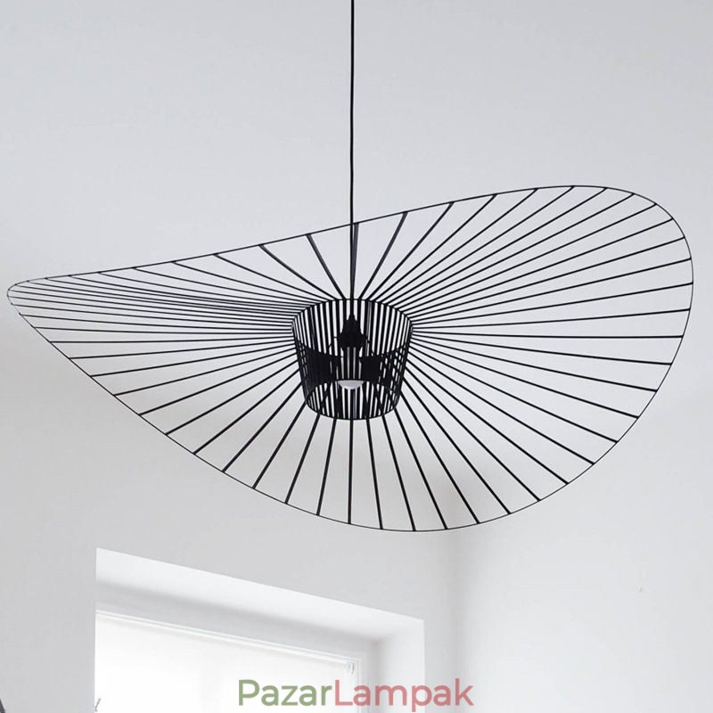 Vas függőlámpa szalmakalap lámpa 1 fény