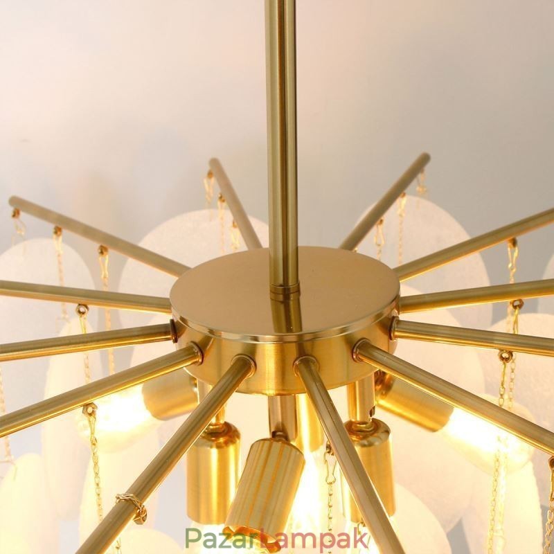 Modern 6 fényű függőlámpa, üveg alakú függőlámpa