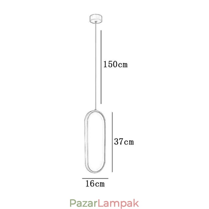 Ovális függőlámpa akril dekoratív lámpatest