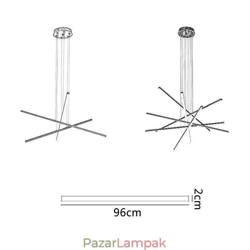 Lineáris függesztő függőlámpa dekoratív lámpatest