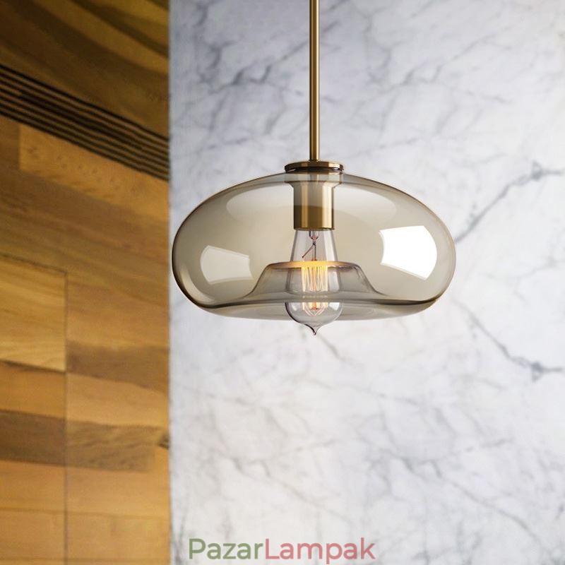 Üvegfüggőlámpa Minimalista konyak színű dekoratív üveg lámpatest