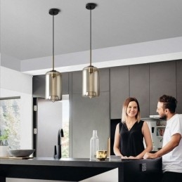 Üvegfüggőlámpa Minimalista konyak színű dekoratív üveg lámpatest