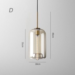 Üvegfüggőlámpa Minimalista konyak színű dekoratív üveg lámpatest