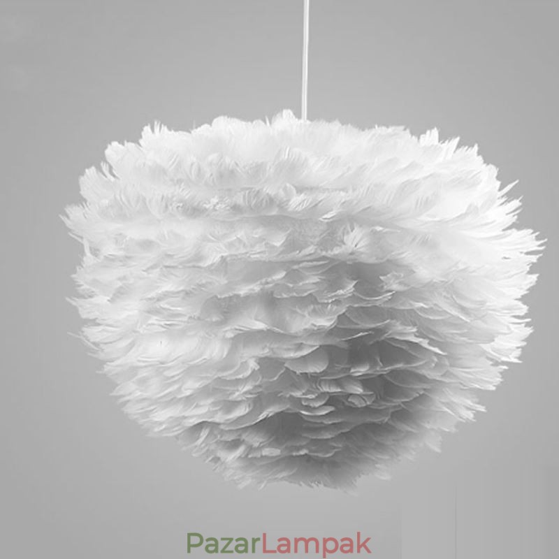 Csinos tollas dekoratív függő lámpatest