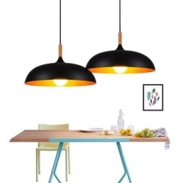 Modern függőlámpa, minimalista dekoratív lámpatest, fekete-fehér