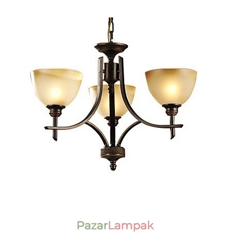 Elegáns csillár 3 lámpával meleg fényben Elegáns csillár 3 lámpával meleg fényben