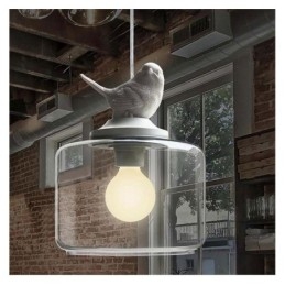 Retro stílusú üveg függőlámpa Little Bird dekoratív világítás
