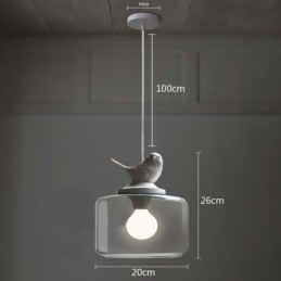 Retro stílusú üveg függőlámpa Little Bird dekoratív világítás