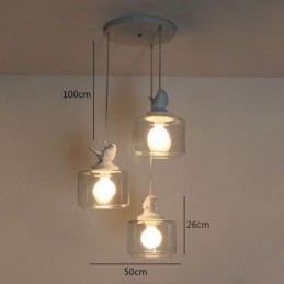 Retro stílusú üveg függőlámpa Little Bird dekoratív világítás