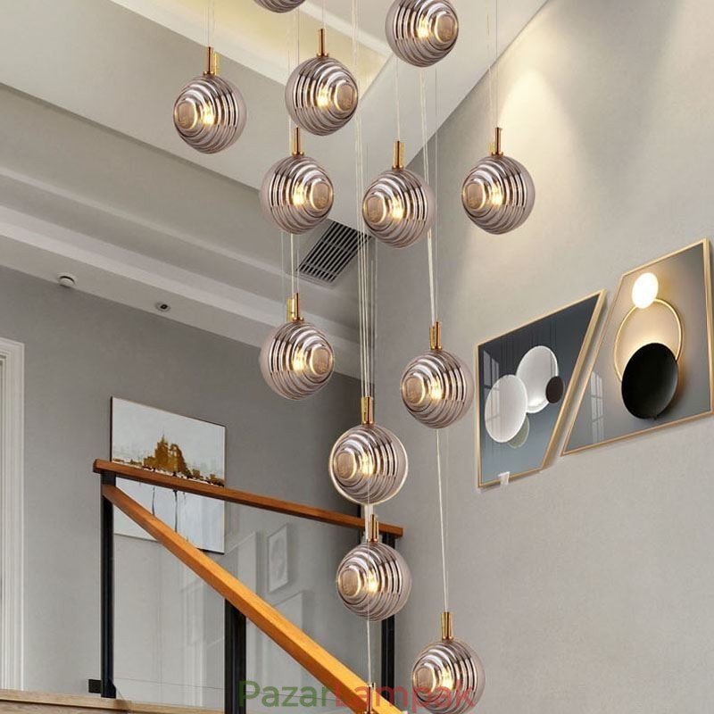 Üveg függőlámpa kreatív dekoratív üveggömb loft