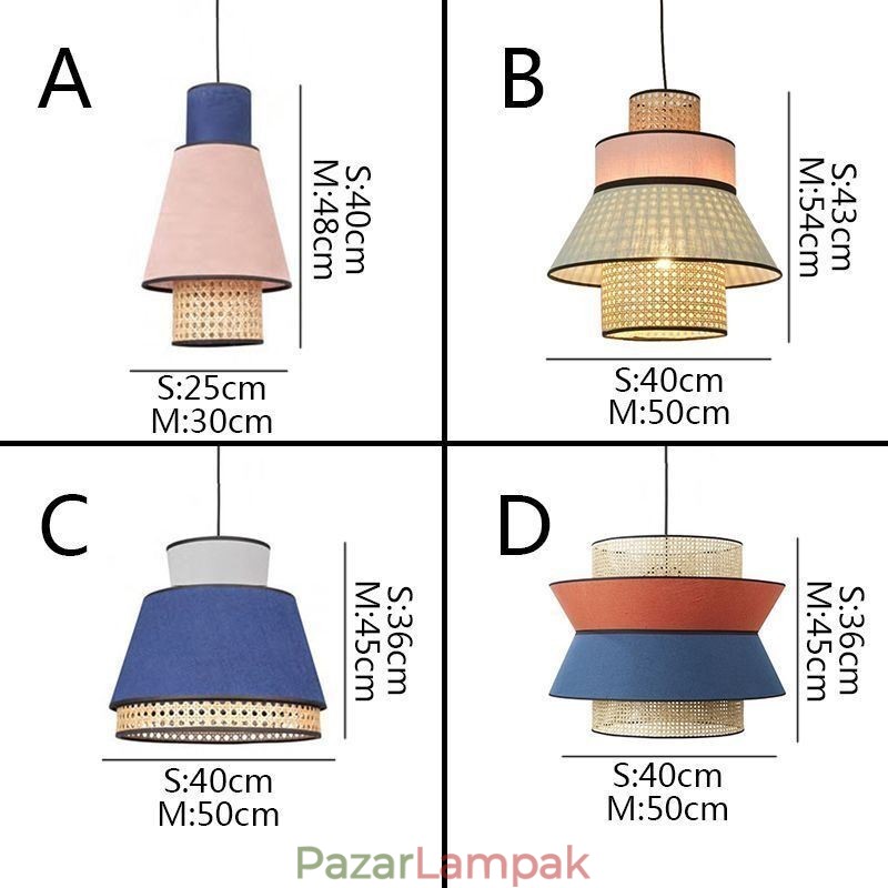1 Könnyű ruha Lámpabúra Függesztett lámpa Bambusz szövésű világítás