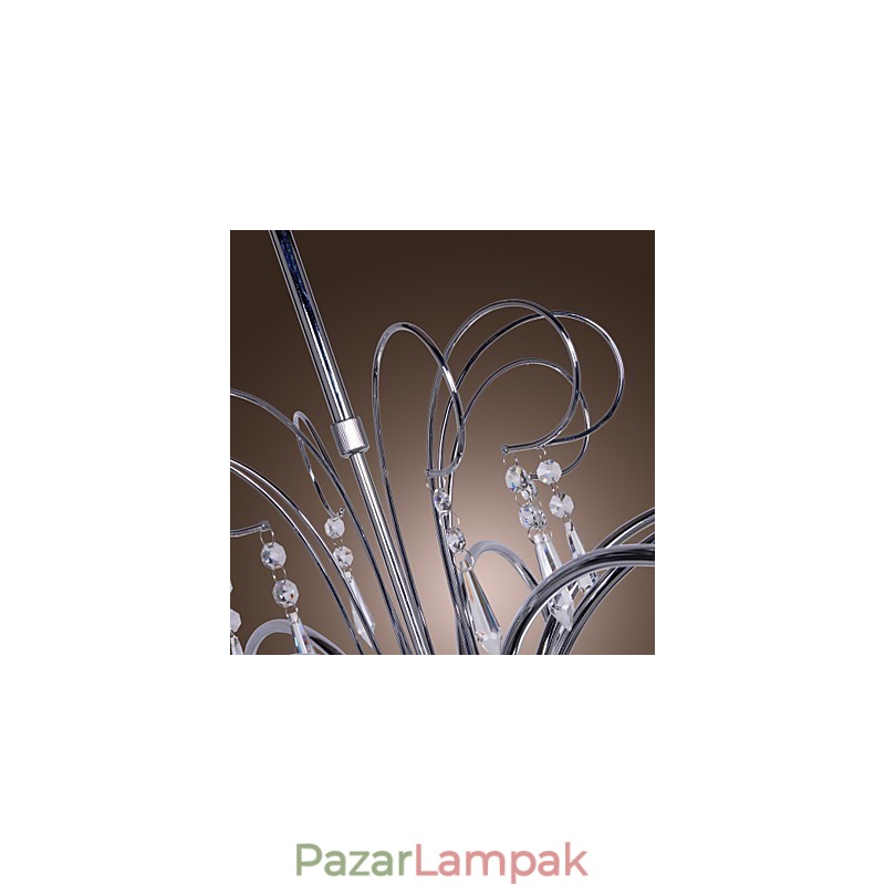 Modern modern kristály króm fém csillár