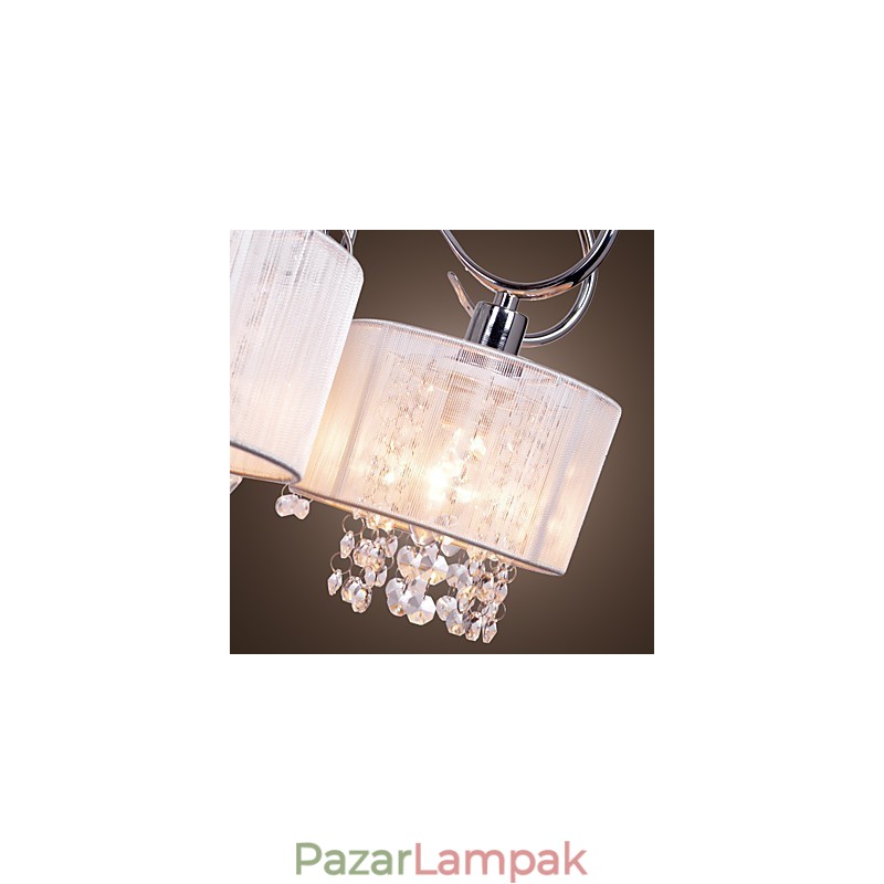 Modern modern kristály króm fém csillár