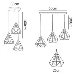 Gyémánt alakú függőlámpa Modern minimalista dekoratív lámpatest