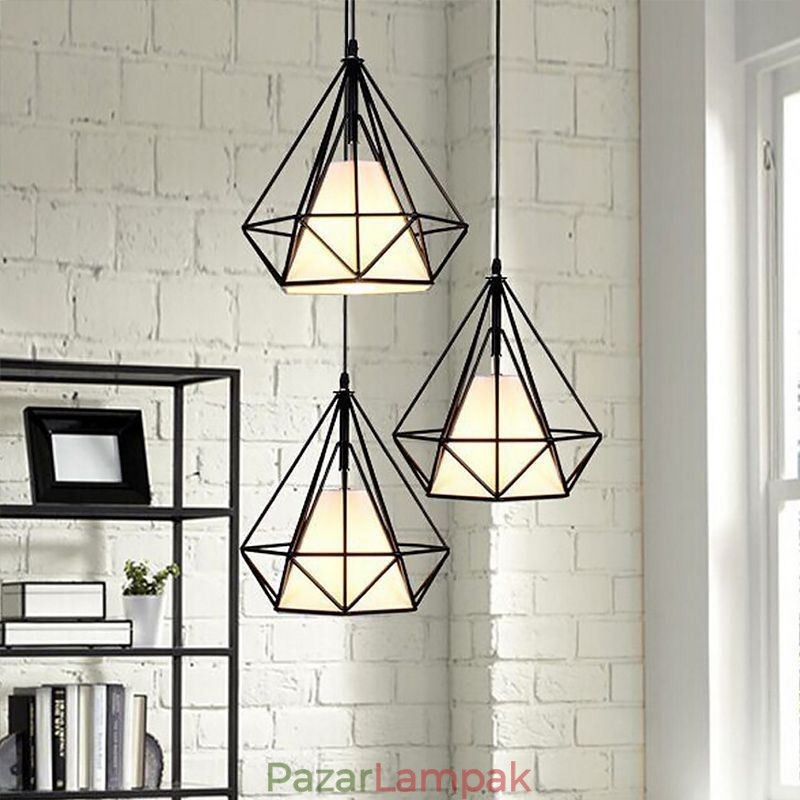 Gyémánt alakú függőlámpa Modern minimalista dekoratív lámpatest