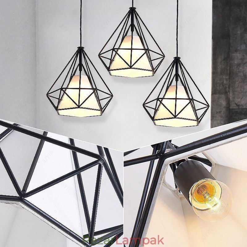 Gyémánt alakú függőlámpa Modern minimalista dekoratív lámpatest