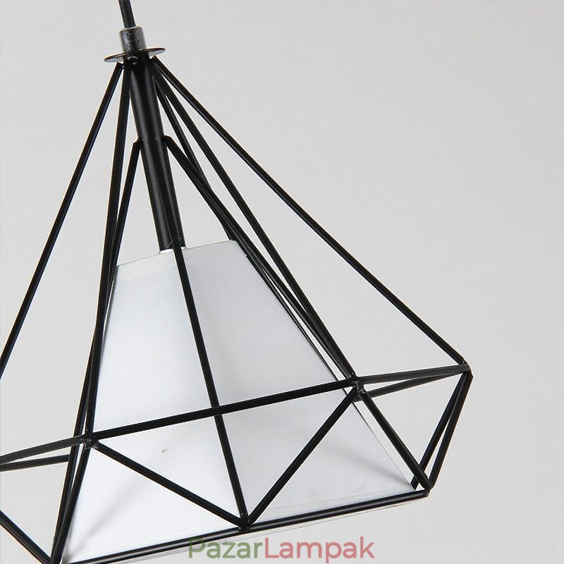 Gyémánt alakú függőlámpa Modern minimalista dekoratív lámpatest