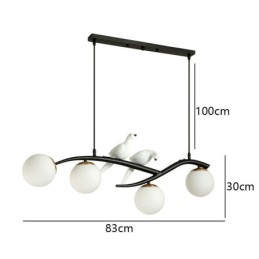 Modern minimalista ágas függőlámpa 4 lámpás dekoratív lámpa