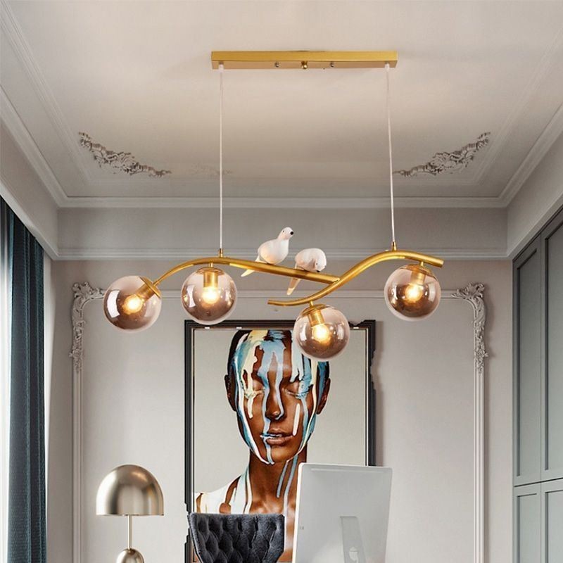Modern minimalista ágas függőlámpa 4 lámpás dekoratív lámpa