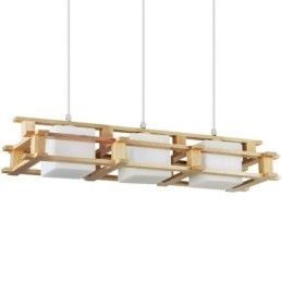 Creative 3 Lights tölgy függőlámpa Dekoratív fa mennyezeti lámpa kávézó