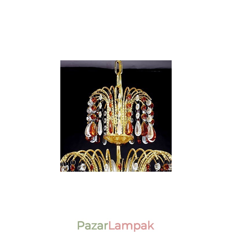 Hagyományos klasszikus kristályfestmény fémcsillár