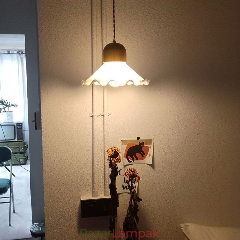 Modern csipke üveg függőlámpa egyfejű függőlámpa