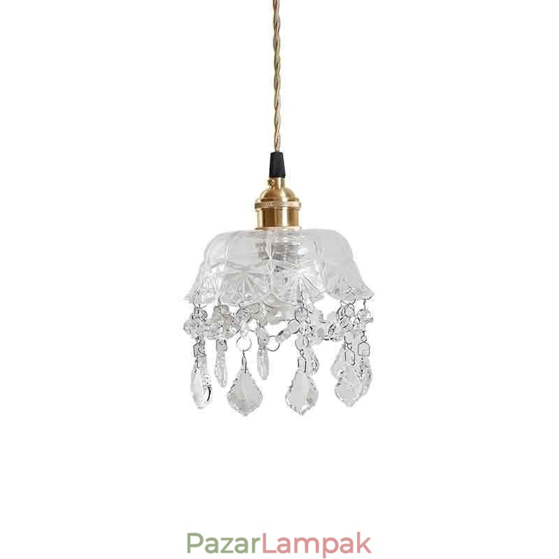 Elegáns üvegfüggő lámpa, egyfejű mini függőlámpa
