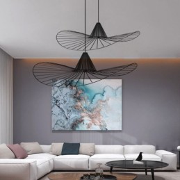 Vas függőlámpa egyszerű szalmakalapos lámpa 1 fény