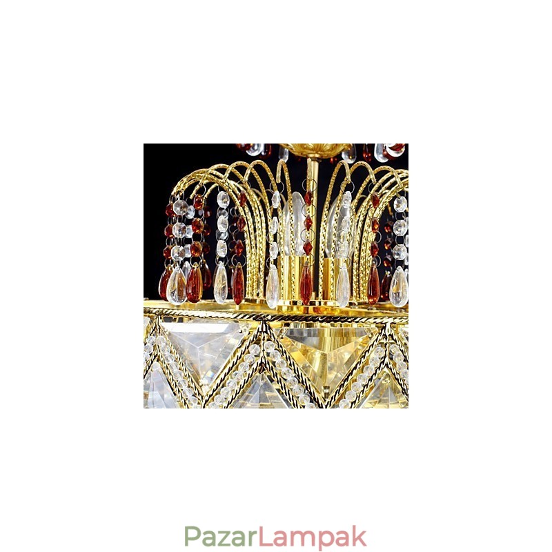 Hagyományos klasszikus kristályfestmény fémcsillár