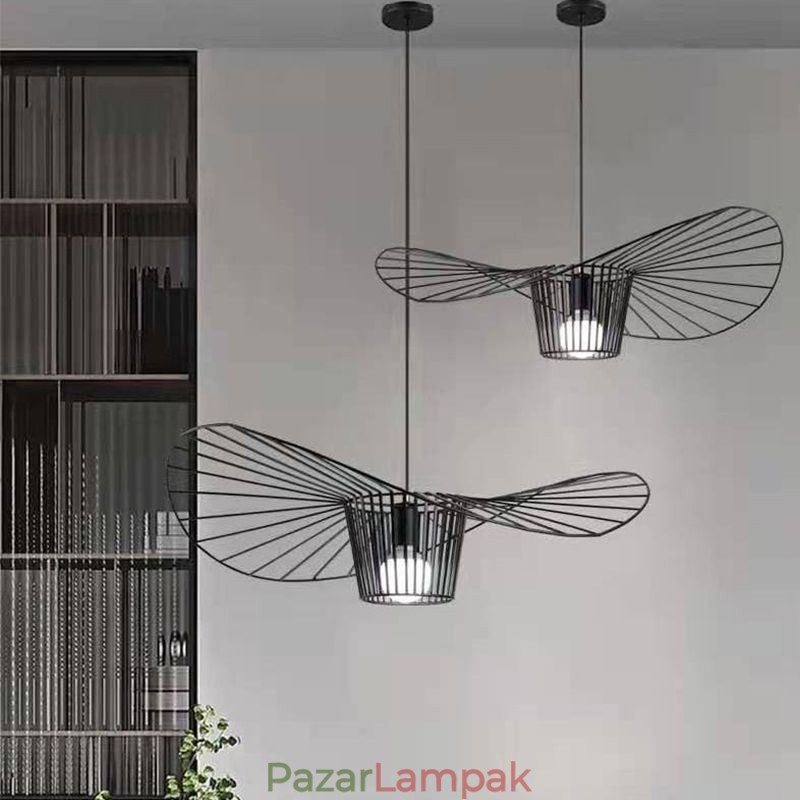 Vas függőlámpa szalmakalap lámpa 1 fény