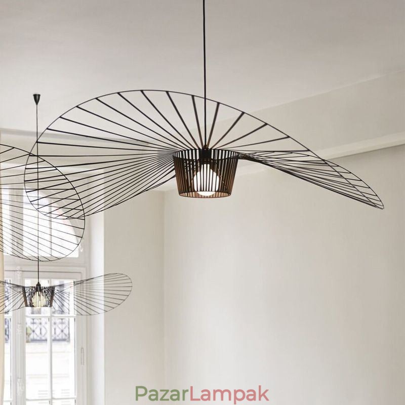 Vas függőlámpa szalmakalap lámpa 1 fény