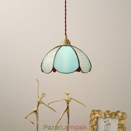 Minimalista sziromüveg függesztőlámpa, egyfejű, üvegfüggő lámpa