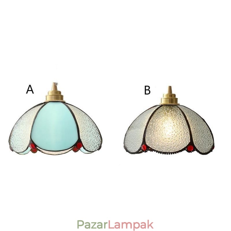 Minimalista sziromüveg függesztőlámpa, egyfejű, üvegfüggő lámpa