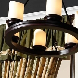 Vintage Chandelier 6 Lights acélból és üvegből