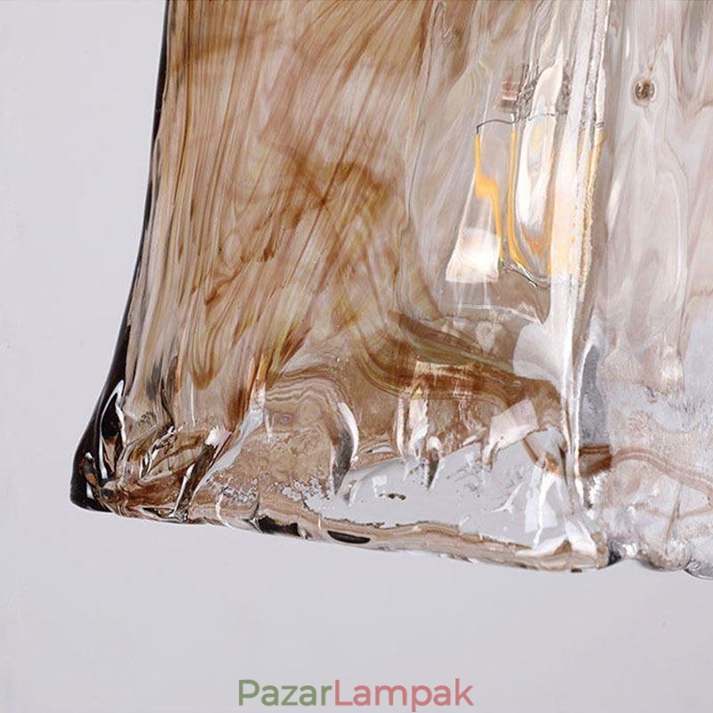 Egyedülálló mini üvegfüggőlámpa, japán stílusú borostyán színű dekoratív világítás