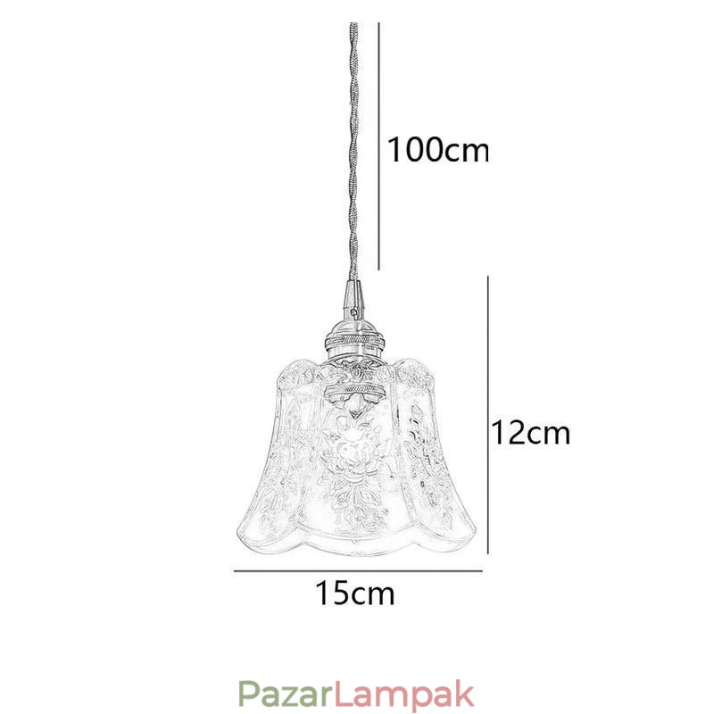 Virág függőlámpa Minimalista dekoratív üveg lámpatest
