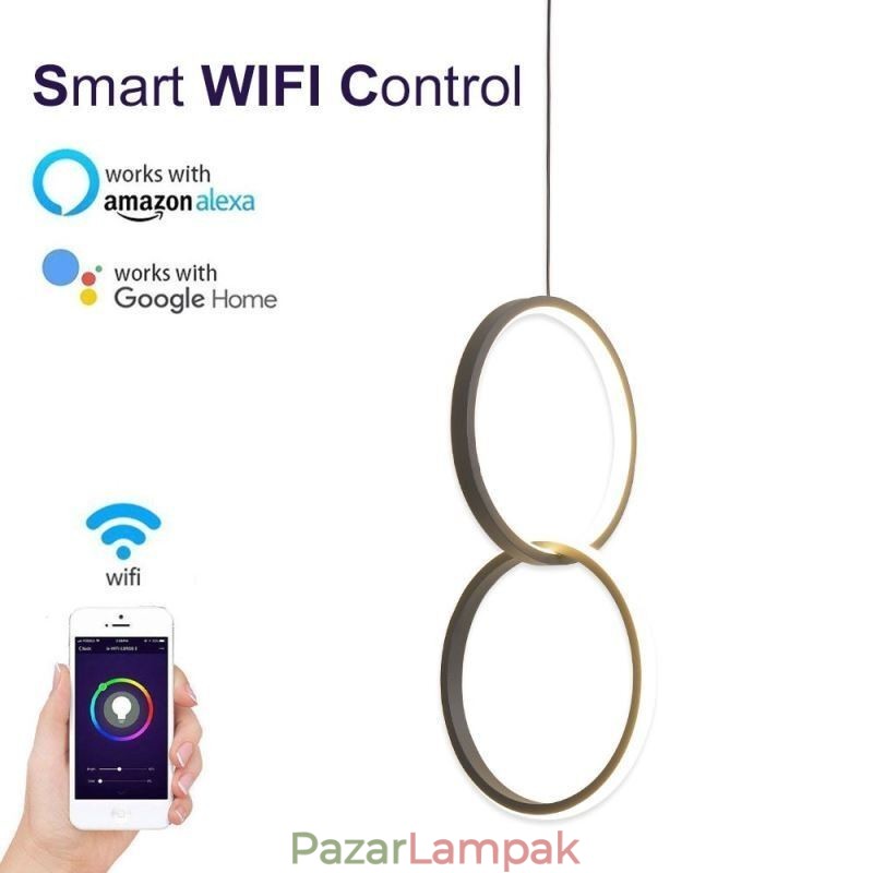 Mimimalista duplagyűrűs függőlámpa