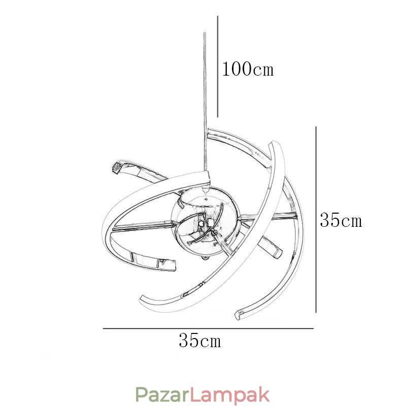 Elforgatható Globe Függesztett Dekoratív mennyezeti lámpa