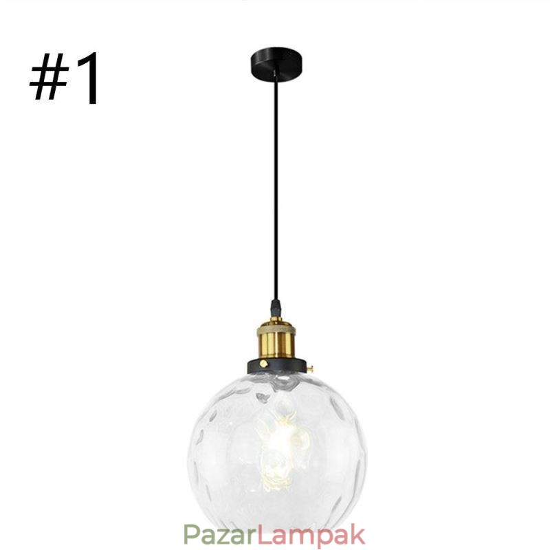 Kortárs üveg függőlámpa, kerek vízmintás üveg függőlámpa