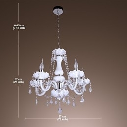 Elegáns kristálycsillár 5 fehér lámpával