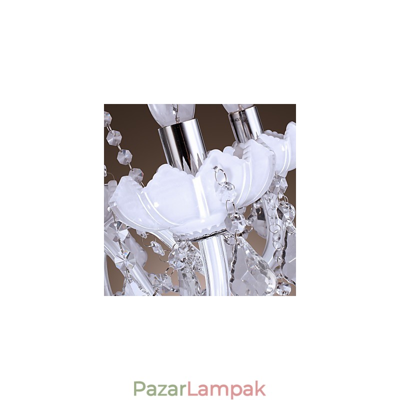 Elegáns kristálycsillár 5 fehér lámpával