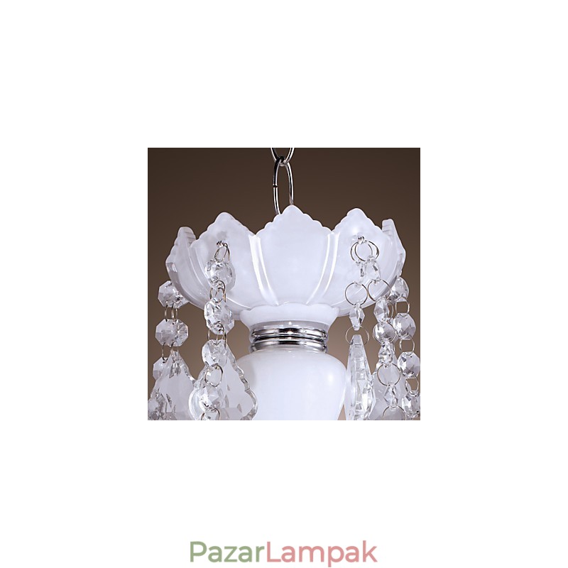 Elegáns kristálycsillár 5 fehér lámpával