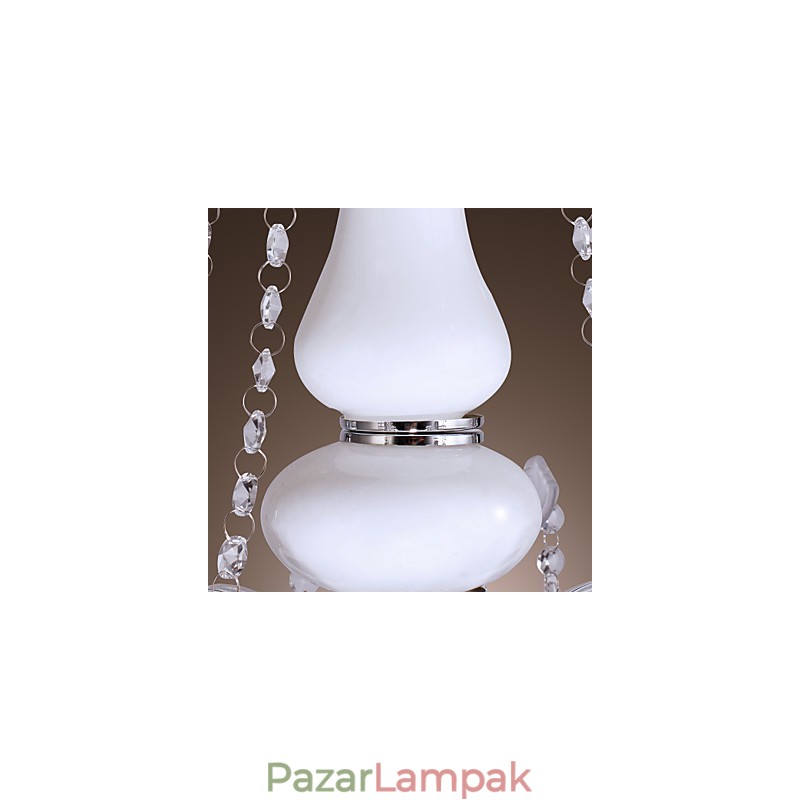 Elegáns kristálycsillár 5 fehér lámpával